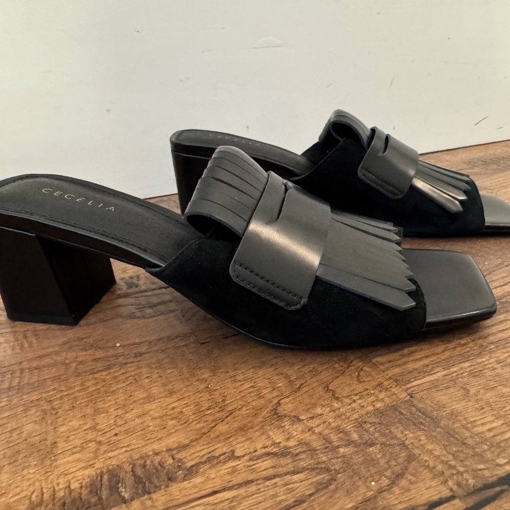 New Cecelia New York Hooper Leather Kiltie Penny Keeper Block Heel Sandals 10 - Picture 4 of 10